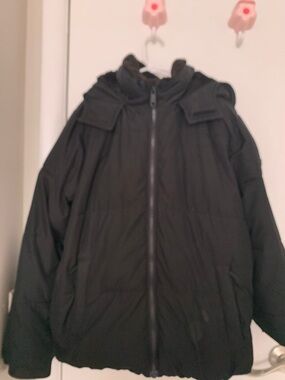 abercrombie kids Black Puffer Jacket with Hood for boys